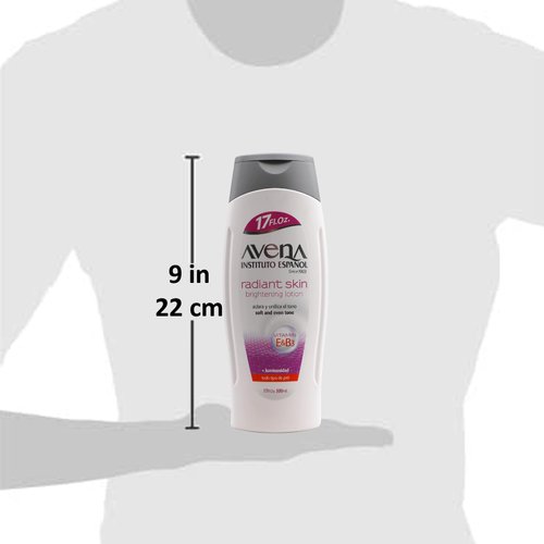 Avena Instituto Español Radiant Skin Body Lotion with Vitamin E and B3, Soft and Even Tone, for All Skin Types, 17 Fl Oz, Bottle