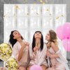 25PCS White Square Foil Balloons Wall Backdrop, Reusable DIY Mylar Double Side Balloons Garland Tunnel Arch Kit for Anniversary Bachelorette Game Engagement Wedding Party Decor