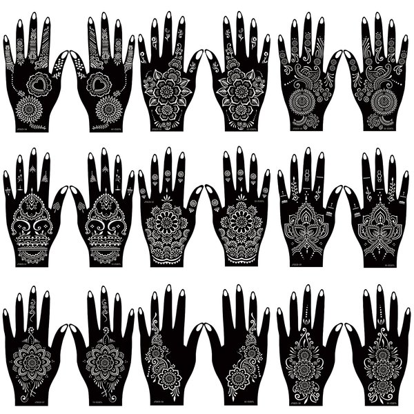 18 Sheet Henna tattoo kit Temporary Tattoo Stencils, Hands henna Tattoo Sticker Indian Temporary Tattoo Stickers Self Adhesive Tattoo Stencils