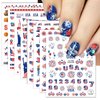 8 Sheets 4th of July Nail Stickers Self-Adhesive American Flag Independence Day Nail Decals Patriotic Nail Art Stickers Eagle Fireworks Heart Stars Nail Design Nail Art Supplies for Women Nail Decor