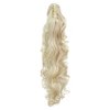 SWACC 24-Inch Long Messy Curls Claw Clip Ponytail Extensions Synthetic Clip in Drawstring Curly Ponytail Hairpiece Jaw Clip Hair Extensions (Platinum Blonde-60#)