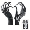 Halloween Articulated Fingers with Skeleton Gloves, Articulated Finger Extensions, Finger Claw with Protective Gloves, Scary and Flexible Skeleton Claws Gloves, Halloween Props for Any Costume, Black