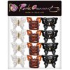 RC ROCHE ORNAMENT 12 Pcs Womens Cute Butterfly French Clutcher Claws Jaw Hair Clips Interlocking Teeth Strong Hold No Slip Grip Clamp Classic Beauty Fashion Accessory, Medium Clear Brown and Black