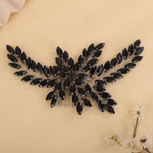 Rumtock Cute Pink Crystals Beads Hair Comb for Women Girls Wedding Bridal Handmade Hair Piece Side Headband (Pink)