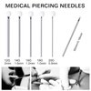 Lyuxzad Ear Nose Piercing Needles 50Pcs Mixed Piercing Needles 12G 14G 16G 18G and 20G Hollow Needles Stainless Steel for Piercing Ear Nose Navel Nipple Lip Tongue Belly Piercing Kit Piercing Tools