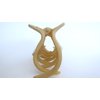 Tan beige hair claw clip with crystals for fine thin hair (Crystal choice: With crystals)