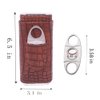 AMANCY 3 Holder Elegant Vintage Style Crocodile Pattern Leather Cigar Case with Cedar Wood Lined,including Cigar Cutter