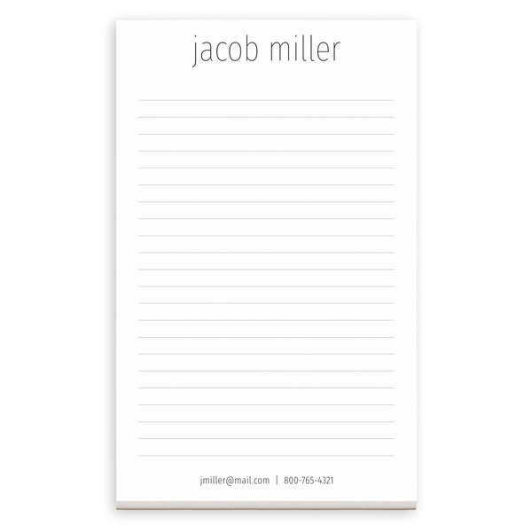 Modern Hairline Text Customized Notepad - Personalized Paper - Writing Pad - To Do List Notepad