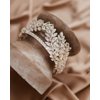 Aimimier Bridal Crystal Leaf Vine Tiara Crown Gold Leaf Headband Wedding Headpiece Bridesmaid Prom Festival Hair Accessories for Women and Girls (Silver)