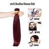 8A Brazilian Virgin Hair 99j Burgundy Straight Hair Weaves Bundle Free Part Red Wine Color 100% Unprocessed Human Hair Weft Weaves…