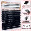 Fluffy Lash Clusters 10-20mm with Bottom Lashes 5-7mm Thick 200D Eyelashes 214 Pcs D Curl Mega Volume Eyelash Clusters Beginner Friendly Cluster Eyelash Extensions DIY at Home, by Anforlin