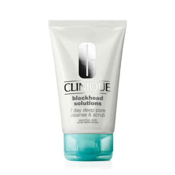 Clinique Blackhead Solutions 7 Day Deep Pore Cleanse & Scrub, Daily Face Cleanser Facial Scrub With Salicylic Acid + Vitamin E For All Skin Types, 4.2 fl. oz.