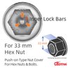 CHDT66 Chrome Lug Nut Covers for Semi Trucks - Easy Push on Fitting - ABS Plastic Chrome Lug Nut Covers 33 mm - Classic Height: 2.5" - Bag Pack of 10 PC