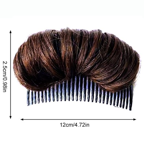 Dark Brown Hair Bun Invisible False Hair Clip, Hair Base Bump Fluffy Hair Pad Styling Fluffy Princess Styling Increased Hair Pad Hair Bun and Crown Shapers Hair Accessories Hair Care
