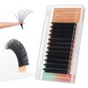 ANNAFRIS Easy Fan Eyelash Extension Automatic 1S Flowering 0.07 C Curl 8-15mm Mix Individual False Lashes Natural Soft Matte Black Volume Lash Extensions supplies (0.07 C, 8-15mm Mix)