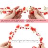 AEVBSOY 2 Pcs Wedding Hair Accessories for Girls Flower Wreath Headpieces Floral Pearl Hair Dress Crown Hair Flower Vine Headband for Flower Girls Bridal Wedding Hair Band, White, Red