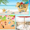 Bucherry 36 Pcs Beach Favors Keychain Gifts Set Wooden Bulk Surfboard Slippers Sea Turtle Coconut Tree Bible Keychains for Beach Hawaiian Florida Bahamas Souvenirs Luau Party Favors(Surfboard Style)