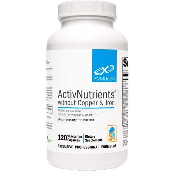 XYMOGEN ActivNutrients Without Copper & Iron - Multimineral Multivitamin for Men + Women with Folate, B12, Zinc and Vitamin C, Beta Carotene, Selenium Supplement - Daily Multivitamin (120 Capsules)