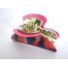 Generic Hot pink turquoise blue purple marbled hair claw clip