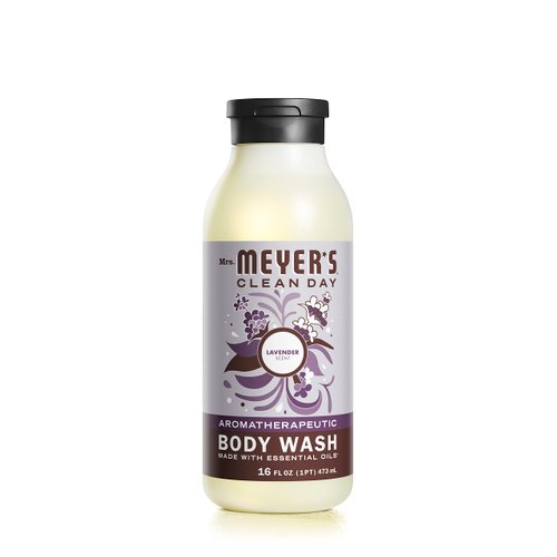 MRS. MEYER'S CLEAN DAY Moisturizing Body Wash for Women and Men, Biodegradable Shower Gel Formula Made with Essential Oils, Lavender, 16 oz