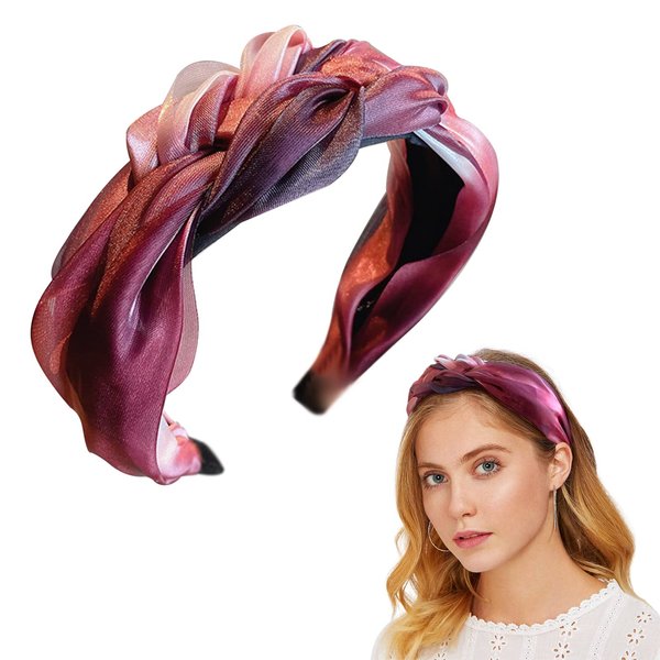 Headband for Women | Summer Fashion Headbands for Women | Knotted Design | Elegant Look for Parties | Elastic Bottom - Perfect for Daily Use | Headbands for Women | For Trendy Women (Electric Purple)