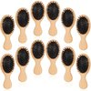 Tessco 12 Pcs Mini Travel Wooden Hair Brush for Women Girls Hair Mini Pocket Hairbrush Boar Bristle Hair Brushes Small Wooden Hair Brush Bulk for Thick Curly Thin Long Short Wet or Dry Hair