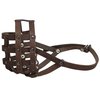 Real Leather Dog Basket Muzzle #112 Brown (Circumference 13", Snout Length 3") English Bulldog, Boxer