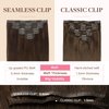 GOO GOO Clip in Hair Extensions Real Human Hair, 16inch 130g 7Pcs, 4A Chocolate Brown, Remy Human Hair Extensions Clip ins for Women, Natural Human Hair
