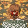 Fall Bow Hair Clip for Girls, Hello Fall Hair Bow Barrette Multi Layer Orange Maple Leaf Big Bow Hairclips Hairpins, Autumn Fall Thanksgiving Halloween Hair Accessories Party Favors for Girls Women