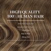 GOO GOO Clip in Hair Extensions Real Human Hair, 18inch 120g 7Pcs, 4/27/4 Balayage Chocolate Brown to Caramel Blonde, Remy Human Hair Extensions Clip ins for Women, Natural Human Hair