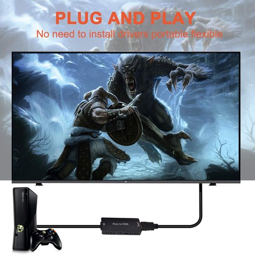 Y.D.F Xbox 360 HDMI Converter, Xbox 360 to HDMI Converter HD Link Cable for Xbox 360, Xbox 360 to HDMI Support 720P / 1080P. Compatible with Xbox 360 and Xbox 360 Slim.