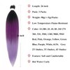 Ai Yuchen Purple Ombre Braiding Hair Pre Stretched Colored Hair Extensions for Braiding Micro Box Braids Prestretched Pre Stretched Braiding Hair Ombre 26 inch 3 Packs