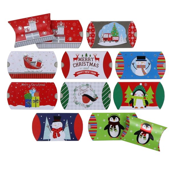 Iconikal Christmas Gift Card Pillow Boxes, 50-Count
