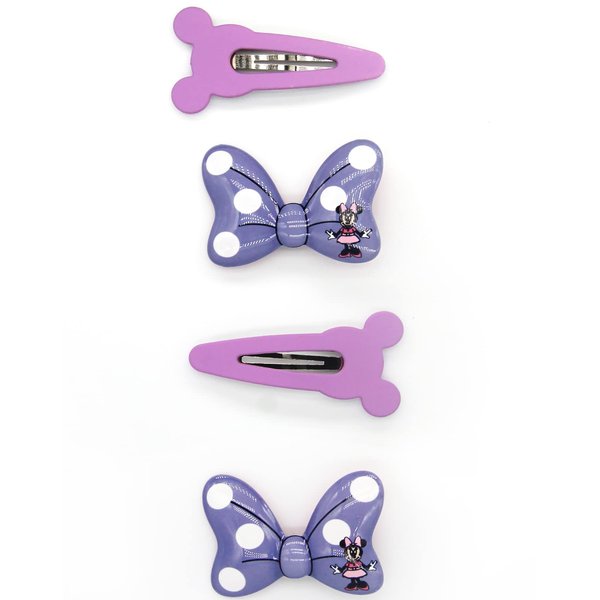 Hair Clips, 2 Pairs of Bow Shape Cartoon Design Hair Accessories for Girls Snap Hair Clips Party Bowknot Children's Gift 4 Pieces (Purple) by TANLOMY