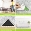 ZC GEL Carpet Stickers (8 Pcs), Anti Slip Rug Holder Reusable Washable Rug Stickers for Area Rugs, Dual Sided Adhesive Rug Stopper Keep Corners Flat (Black)