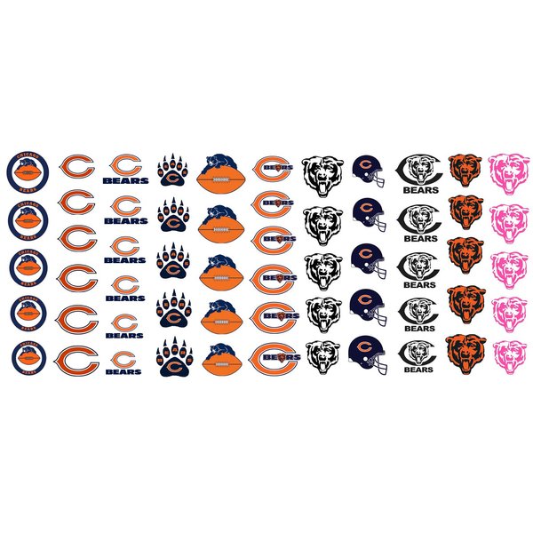 Sports Team for Windy City Chicago Waterslide Football Nail Art Decals - Salon Quality!