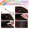 Fairy Hair Tinsel Kit with Tools 12 Colors 2400 Strands 48 Inch Glitter Tinsel Hair Extensions Heat Resistant