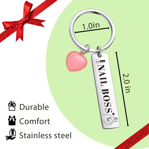 ZNOSVEI Nail Boss Jewelry Nail Technician Gift Nail Tech Jewelry For Women Nail Artist Gift Manicurist Gifts Nail Lovers Gift Nail Polish Gift Manicurist Artist Jewelry Easter Keychain Nail Stylist Keychain Nail Boss Keychain