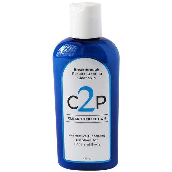 Exfoliating Facial and Body Scrub by Clear 2 Perfection, Esthetician Developed, Perfect for Bacne, Exfoliates & Clears Breakouts