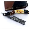 Damascus Steel Straight edge Razor Barber Salon Shaving wet shave real leather sheath for men SM151