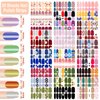 DANNEASY 30 Sheets Nail Polish Stickers Full Nail Wraps Flower Fingernail Sticker Nails for Women Self Adhesive Stick on Nail Polish Strips Gel Nail Strips with Nail File, Cuticle Stick