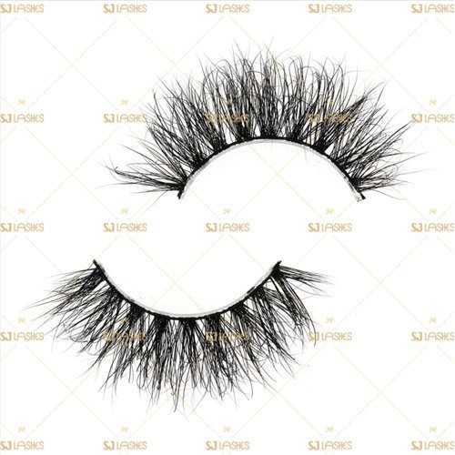 Generic SJ LASHES - False Eyelashes 25mm Dramatic 3D Vegan Mink Fur Lashes in Black - Cat Eye Cruelty-Free False Eyelashes Natural Look & Reusable Lashes - 1 Pair Fake Lashes Easy to Wear
