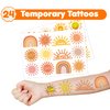 Cherisnowy 48 PCS Sun Boho Party Favors 24PCS Tattoos 24PCS Slap Bracelets Wristbands Perfect for Sunshine Themed Birthday Baby Showers or Classroom Rewards Ideal Decor and Gifts for Girls and Boys