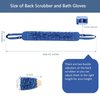 Soft Exfoliating Back and Body Scrubber Shower for Women Men.Back Cleaner and Bath Gloves with Soft Pouf and Loofah Surface.Durable.Easy Clean and Dry.(Light Blue)