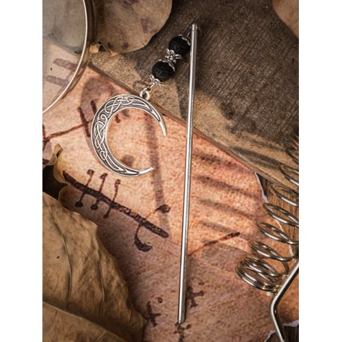 HAQUIl Vintage Cresent Moon Dangle Hairstick Jewelry for Women Classic Vintage VIking Hair Sticks Women Girl Gifts