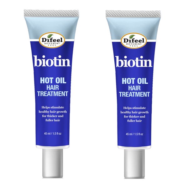 Difeel Hot Oil Hair Treatment with Biotin 1.5 oz. (Pack of 2) - Biotin Hot Oil Treatment