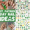 St. Patrick's Day Nail Art Stickers Shamrock Nail Decals 3D Self- Adhesive Luck of Four Leaf Clover Design Irish Nail Stickers Summer Nail Supplies for Women St Patricks Day DIY Nail Accessories 8 Pcs