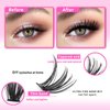 Fumwase 644PCS Thick Lash Clusters Kit Volume Lash Clusters Natural DIY Eyelash Extension with Lash Bond Tweezers and Seal Eyelash Book DIY 9-16MM 30D+40D+50D (640)
