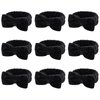 WHAVEL 9 Pack Black Spa Headband for Washing Face, Makeup Headband Skincare Headbands Face Wash Headband Bow Headbands Facial Headband Soft Fluffy Headband for Washing Face (A. Black)