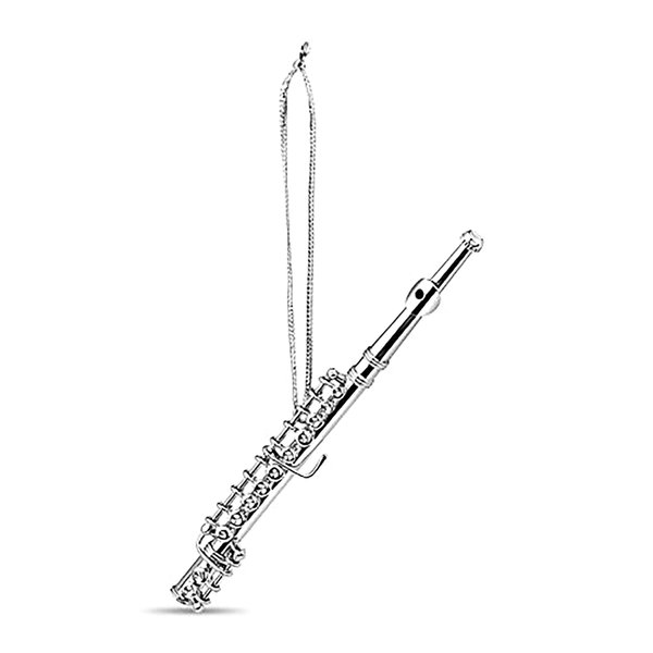 Silver Flute Musical Instrument Christmas Tree Ornament Decoration Music Band